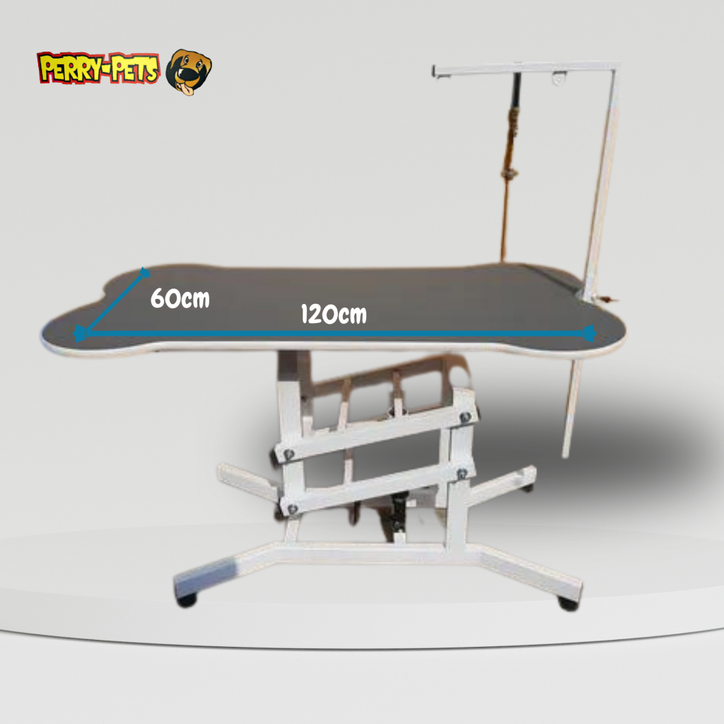 Mesa para estética canina Doble pistón Hidráulico en forma de hueso