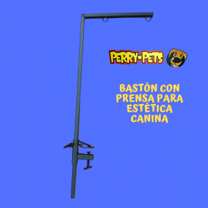 Bastón con prensa para estética canina