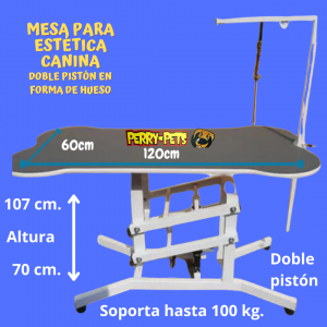 Mesa Para  Estética Canina Doble pistón en forma de hueso