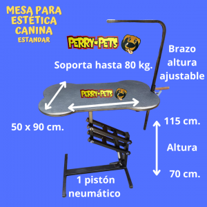 Mesa para estética canina estándar en forma de hueso