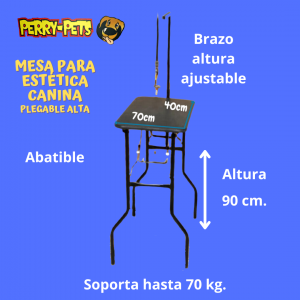 Mesa para estética canina Abatible Alta
