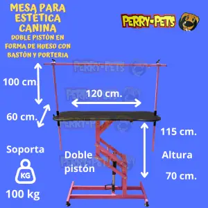 Mesa para éstetica canina doble pistón