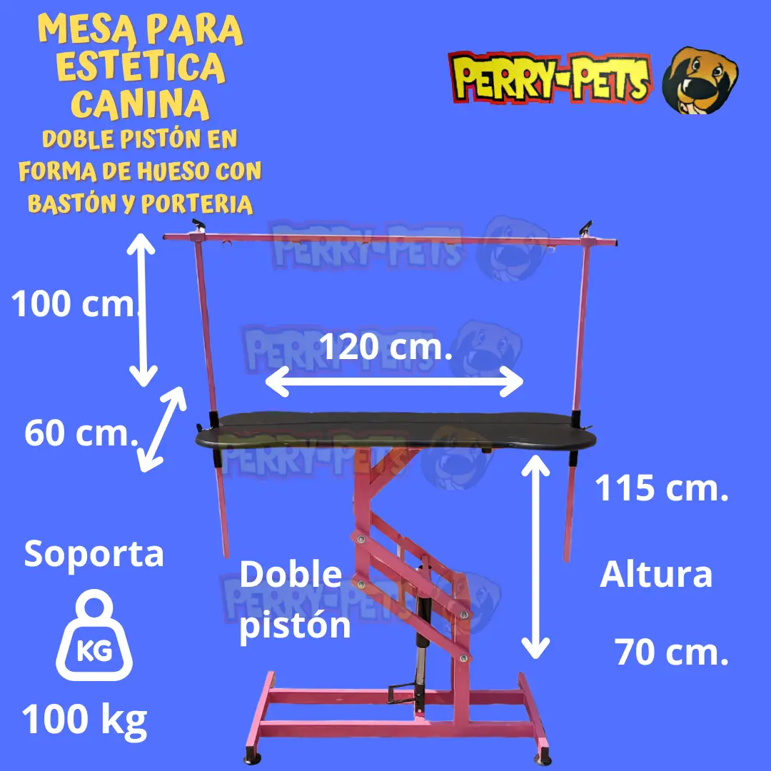 Mesa para éstetica canina doble pistón